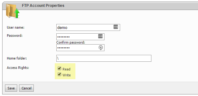 Create an FTP Account in WebsitePanel