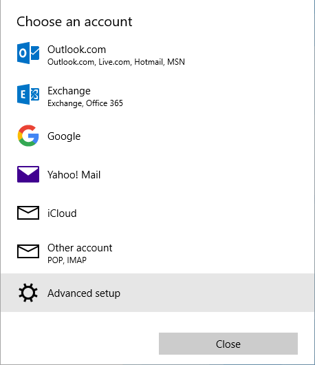 Windows 10 Mail Client
