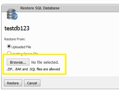 Restore MSSQL Database