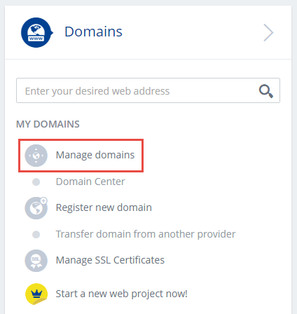 Transfer Domain from 1and1