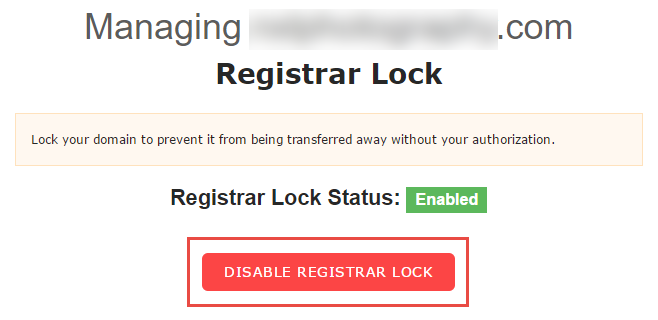 Arvixe Disable Registrar Lock Status