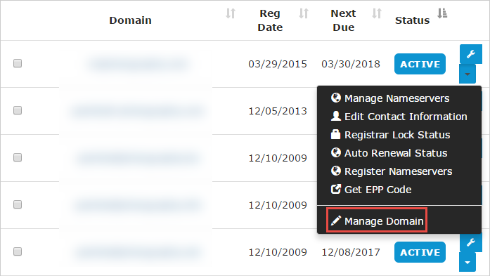 Arvixe Manage Domain