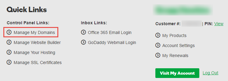 Transfer Domain from GoDaddy