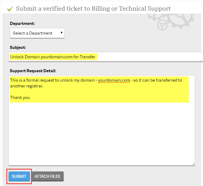 Transfer Domain from InMotion