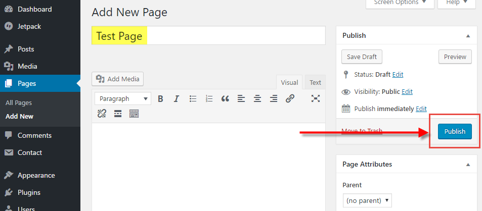 Add Page to WordPress Navigation