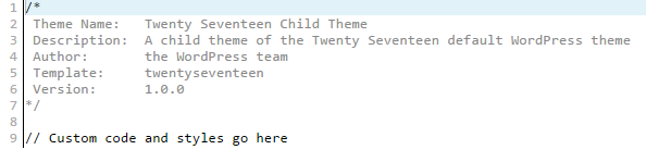 Child Theme style.css