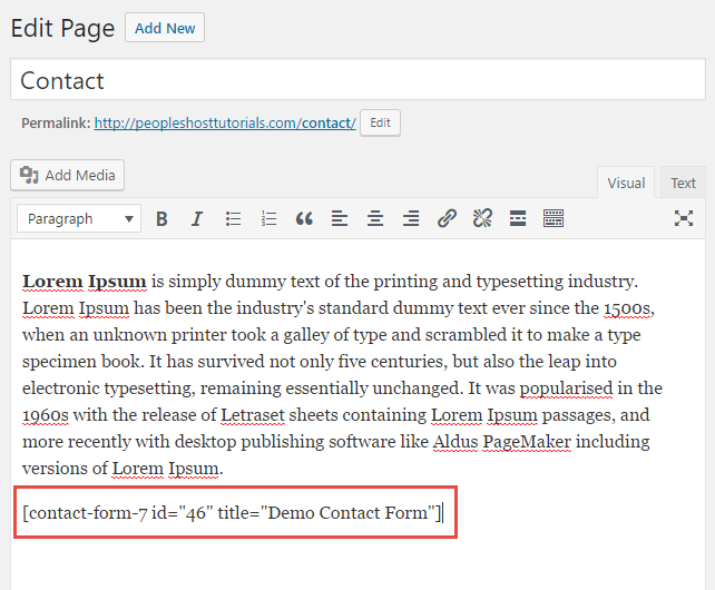 Add a Contact Form Using Contact Form 7