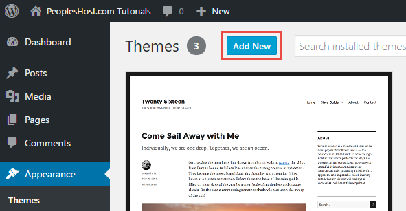 Install WordPress Theme