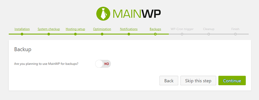 MainWP Dashboard Setup Wizard MainWP Dashboard Setup Wizard