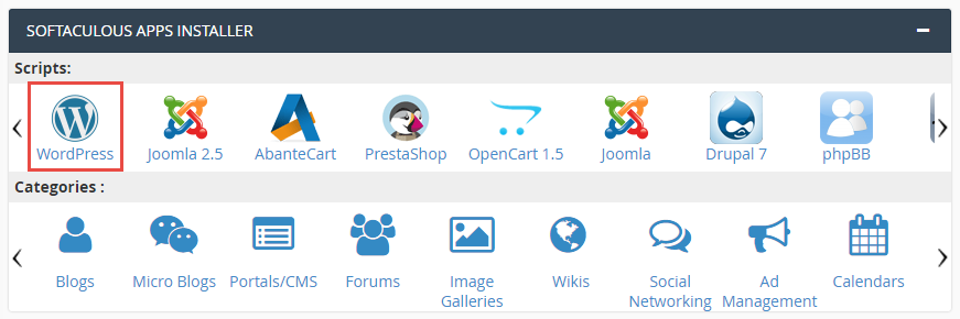 Окно инсталлятора WORDPRESS В процессе установки. WORDPRESS Joomla Drupal. Facebook app installer.