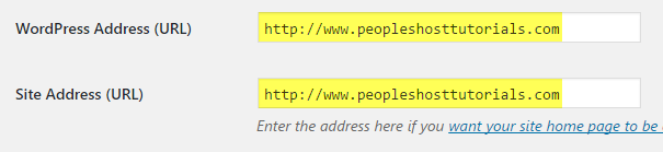 Change WordPress Address & Site Address URL